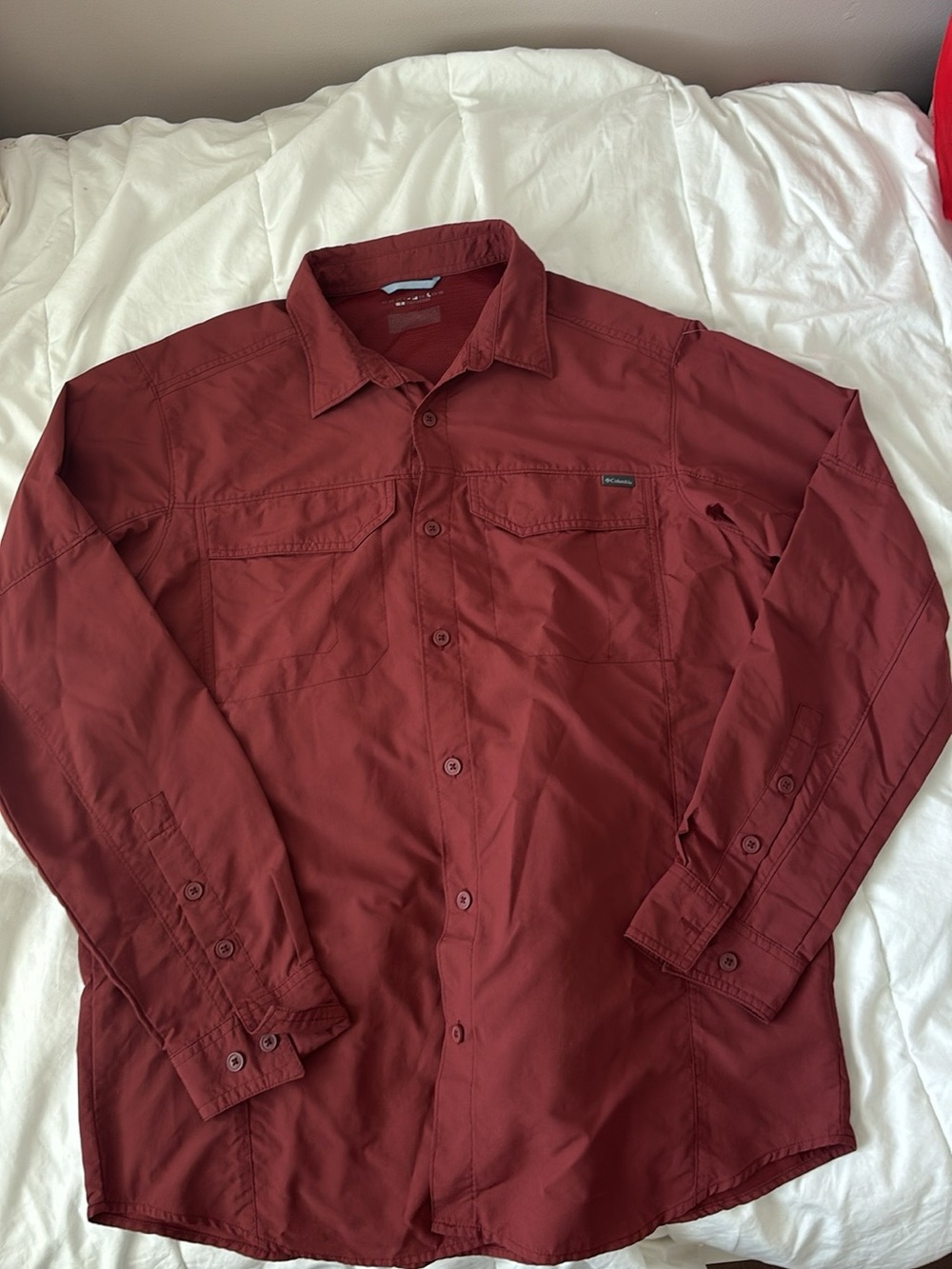 Columbia Men's Brick Red Long Sleeve Button-Down Shirt